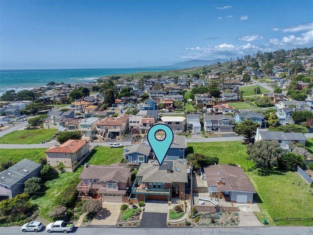 Aerial view of the Marine Terrace block with the Pacific Ocean in the background.